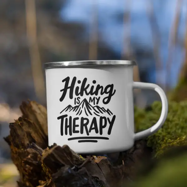 Hiking is my Therapy Enamel Mug