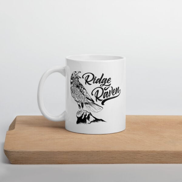 Ridge Raven White glossy mug - Image 5