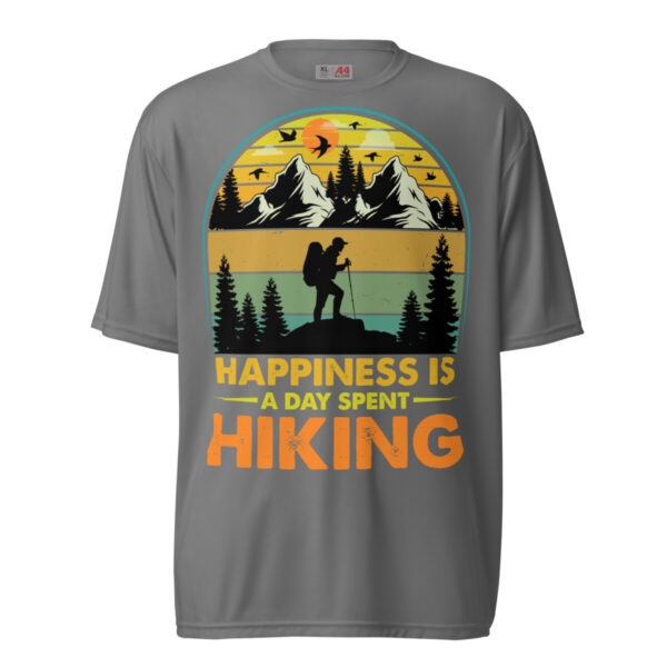 Happiness Is A Day Spent Hiking Unisex performance crew neck t-shirt - Image 3