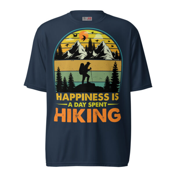 Happiness Is A Day Spent Hiking Unisex performance crew neck t-shirt - Image 2