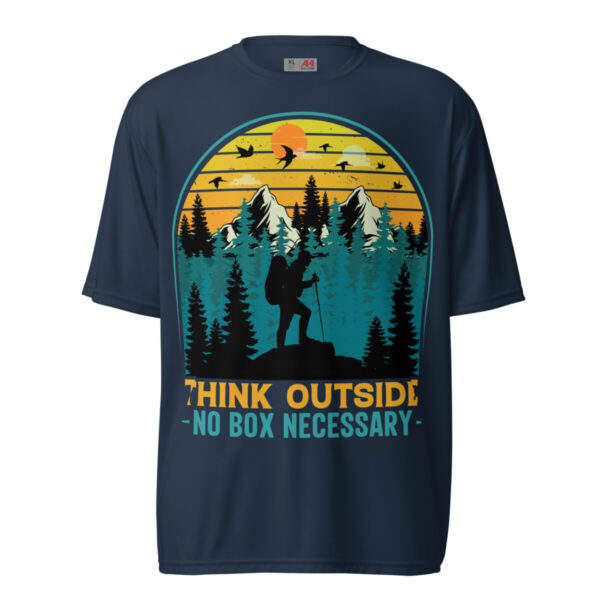 Think outside - No Box Necessary Unisex performance crew neck t-shirt - Image 2
