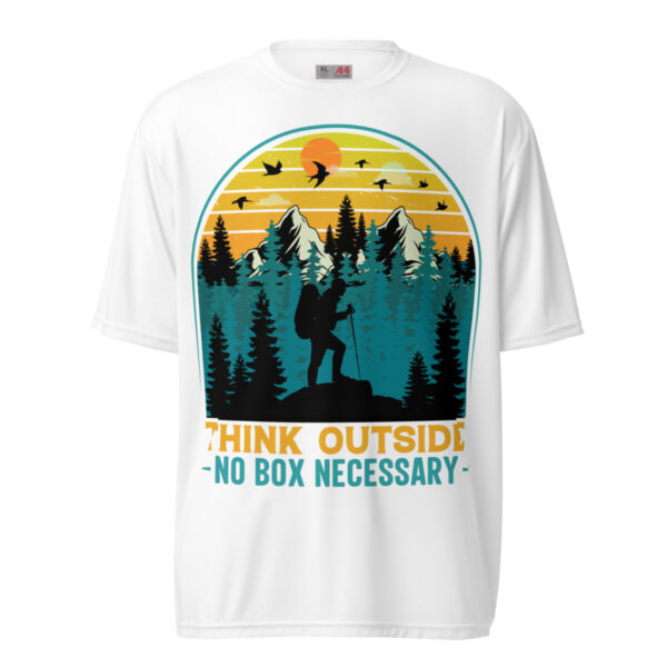 Think outside - No Box Necessary Unisex performance crew neck t-shirt - Image 5