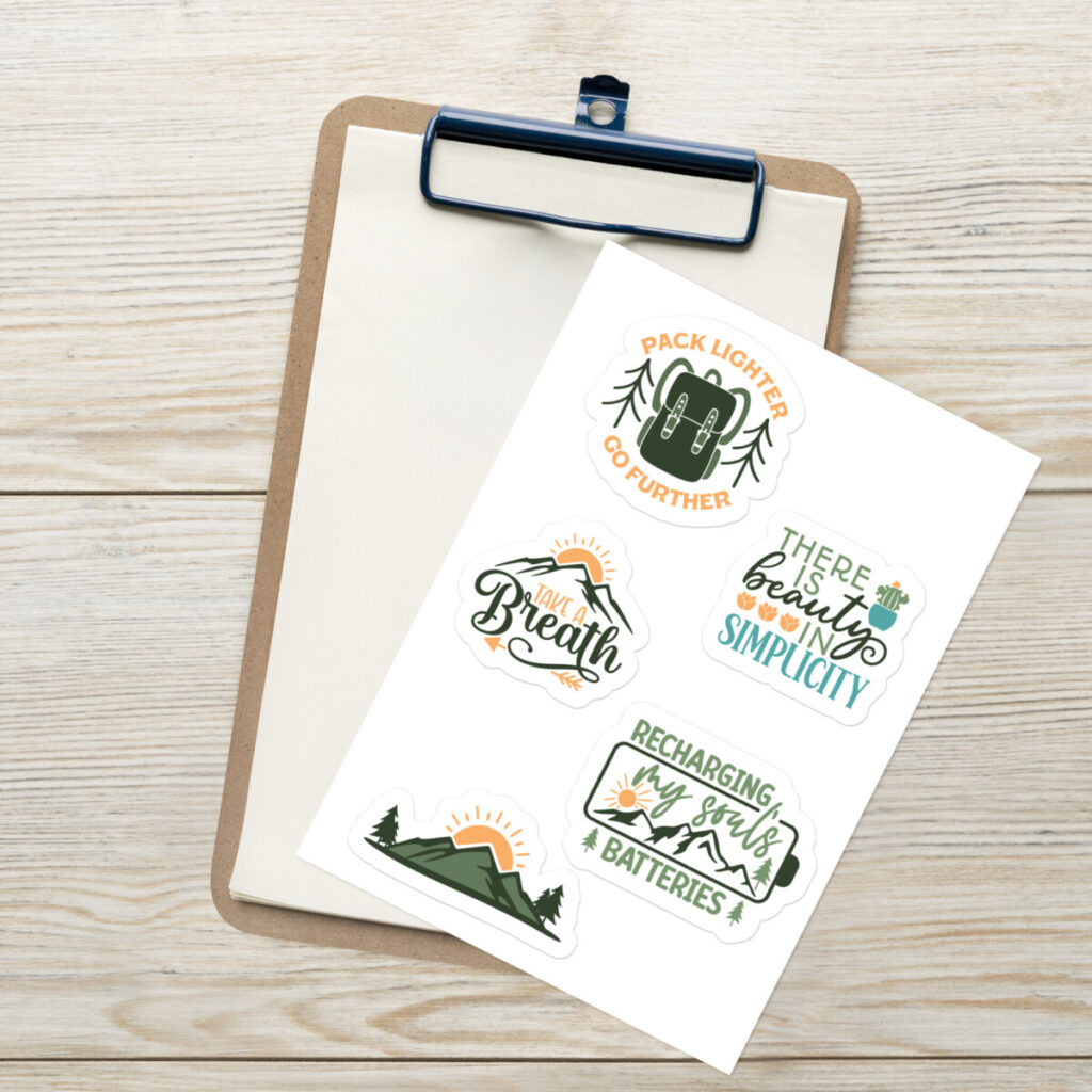 Hiking Sticker sheet