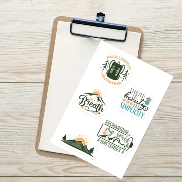 Hiking Sticker sheet
