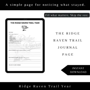 The Ridge Raven Trail Journal Page