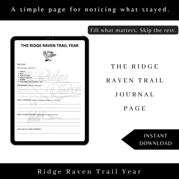 The Ridge Raven Trail Journal Page